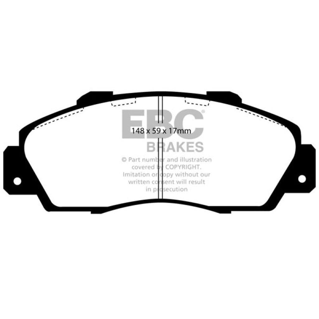 EBC Redstuff Ceramic Low Dust Front Brake Pads for Honda Prelude and Acura CL 3.0