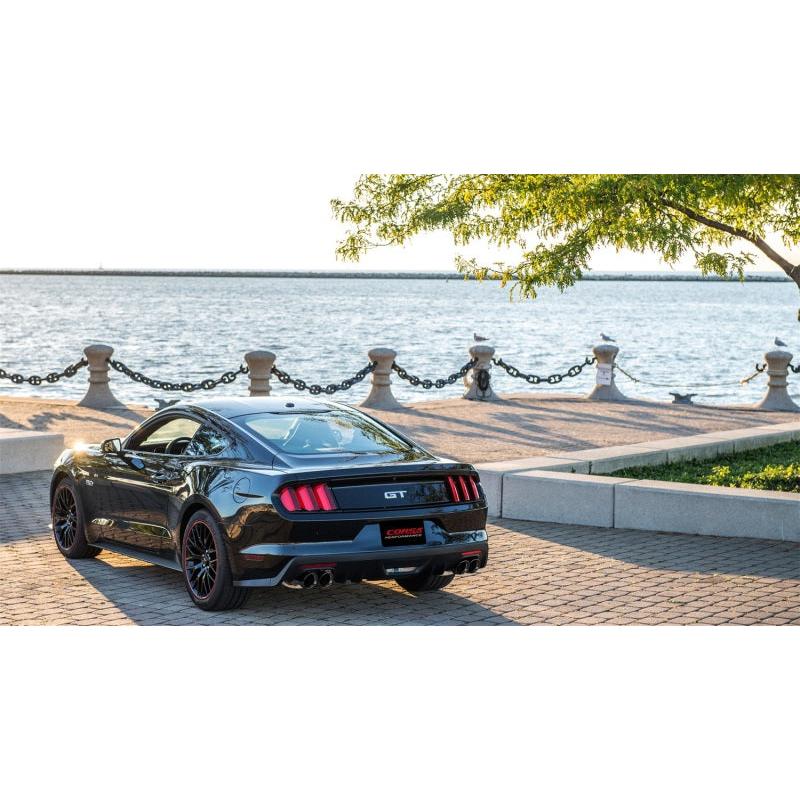 Corsa 2015-2017 Ford Mustang GT 5.0 3in Cat Back Exhaust Black Quad Tips (Xtreme)