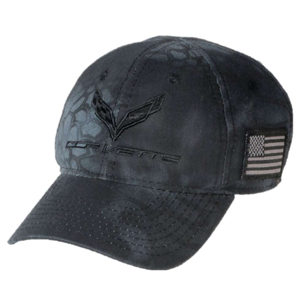 C7 Corvette Camo Hat with USA Flag - From the American Legacy Collection