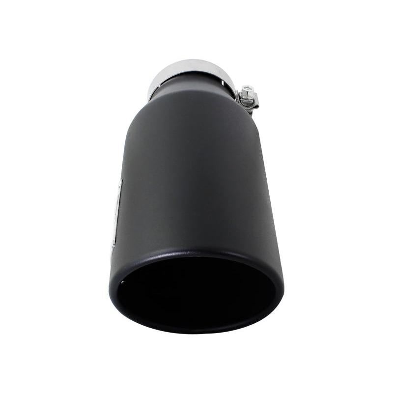 aFe Power MACH Force-Xp 4in In x 6in Out x 15in L Driver Side Clamp-On 4in 409 SS Exhaust Tip-Black-SR1 Performance