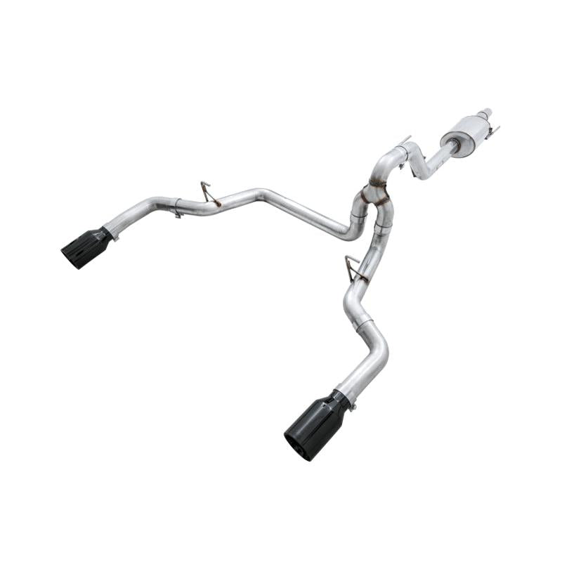 AWE Tuning 2015+ Ford F-150 0FG Dual Exit Performance Exhaust System w/5in Diamond Black Tips-SR1 Performance
