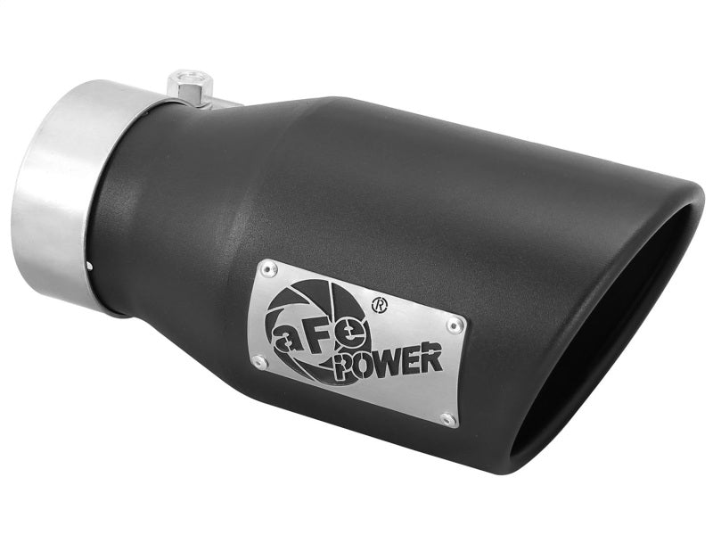 aFe Power Gas Exhaust Tip Black- 3 in In x 4.5 out X 9 in Long Bolt On (Black)-SR1 Performance