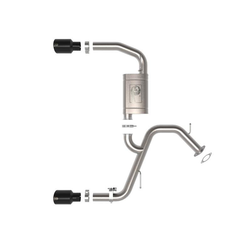 aFe Takeda Hyundai Elantra N 22-23 L4-2.0L (t) 3in SS Axle-Back Exhaust System w/ Black Tips-SR1 Performance