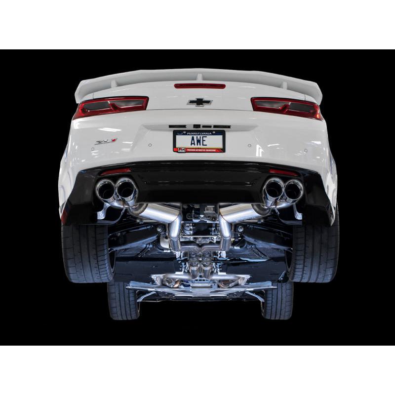 AWE Tuning 16-19 Chevy Camaro SS Res Cat-Back Exhaust -Touring Edition (Quad Chrome Silver Tips)