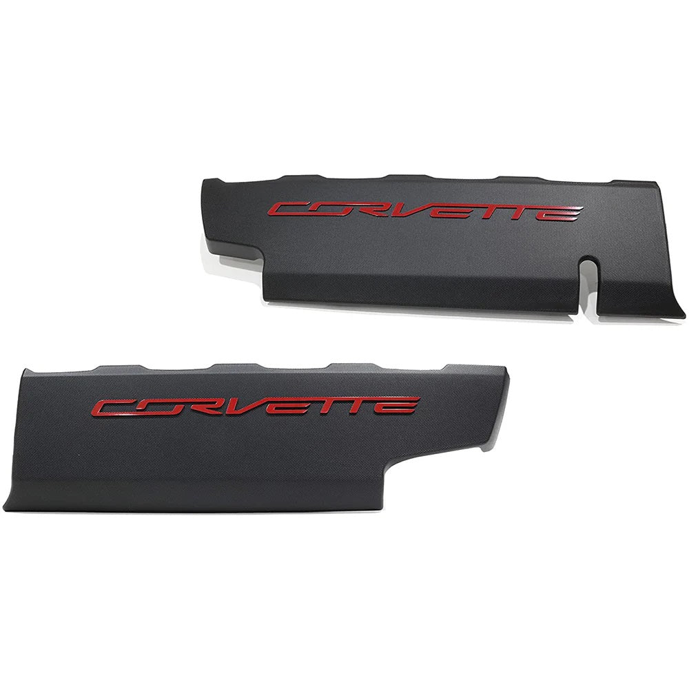 2014-2019 C7 Corvette GM Fuel Rail Covers with Red Letters - Set