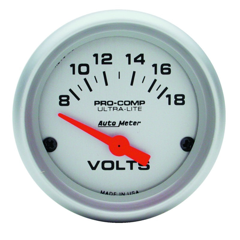 Autometer Ultra-Lite 52mm Short Sweep Electronice Voltage Gauge-SR1 Performance