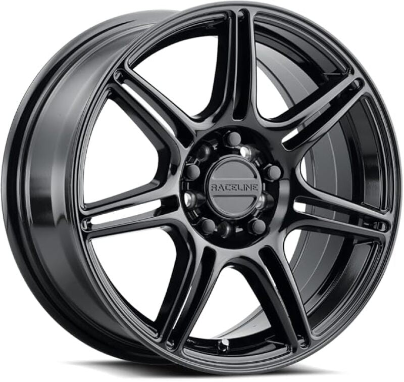 Raceline 148B Apex 18x8 Inch Gloss Black Alloy Wheel for 5x110 and 5x114.3 Bolt Pattern
