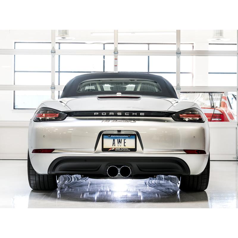 AWE Tuning Porsche 718 Boxster / Cayman Touring Edition Exhaust - Chrome Silver Tips