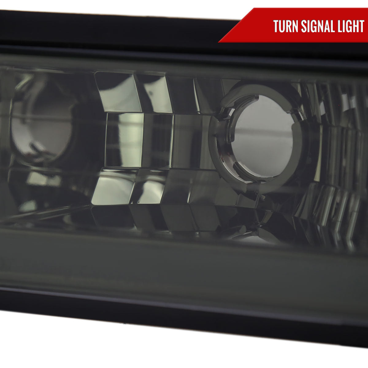 1988-1993 Chevrolet/GMC C10 C/K Sierra Tahoe LED Tube Factory Style Headlights with Bumper & Corner Lights (Chrome Housing/Smoked Lens)