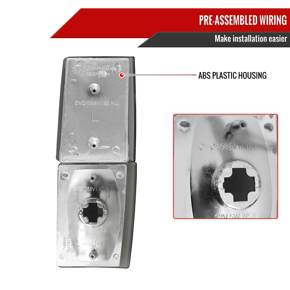 1988-1993 Chevy C/K Silverado GMC Sierra Yukon Smoked Corner Lights (Chrome Housing/Smoked Lens)