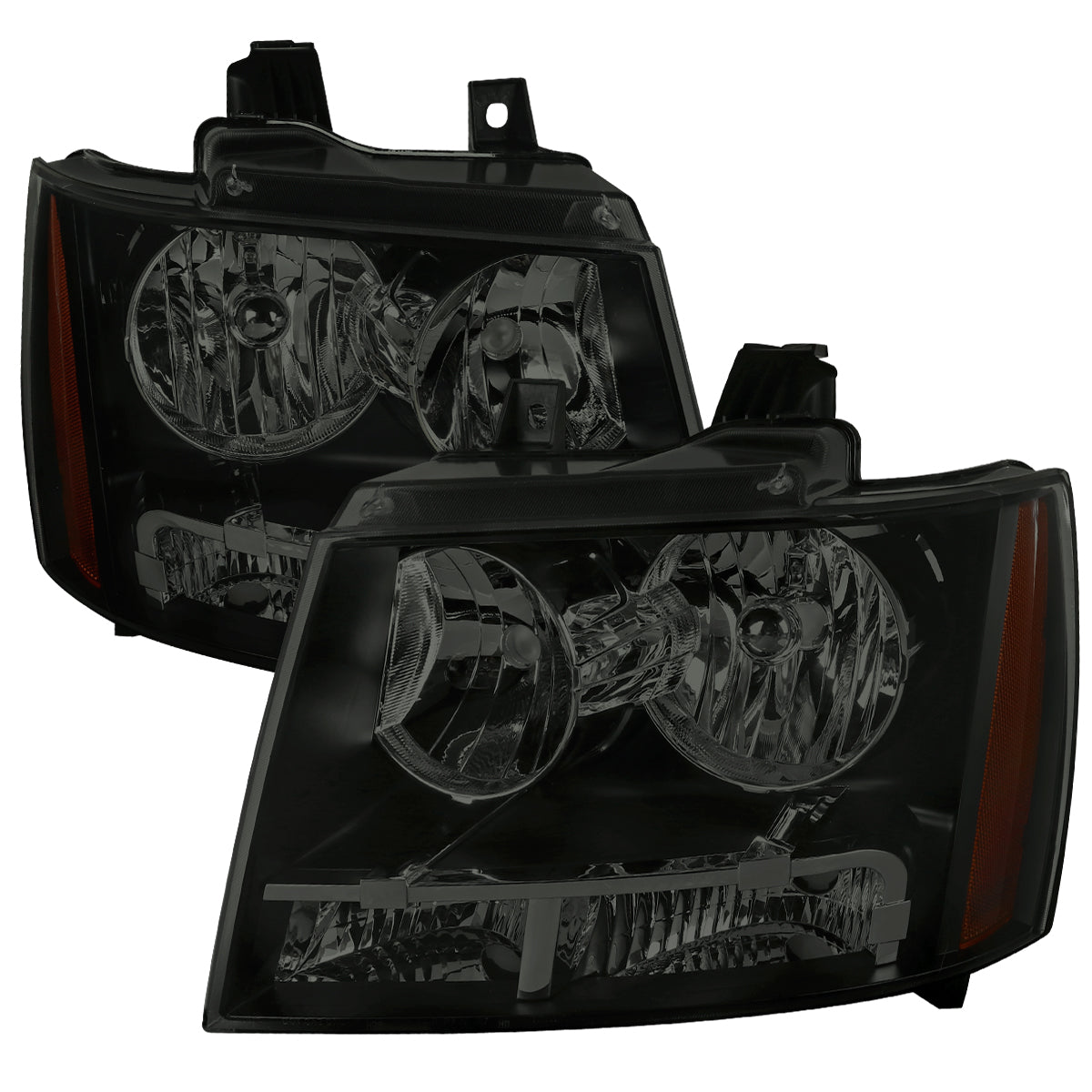 2007-2014 Chevrolet Avalanche/Tahoe/Suburban Factory Style Headlights (Matte Black Housing/Smoked Lens)
