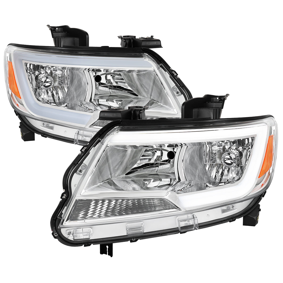2015-2022 Chevrolet Colorado Factory Style Headlights with Sequential Switchback LED Bar Turn Signal (Chrome Housing / Clear Lens)