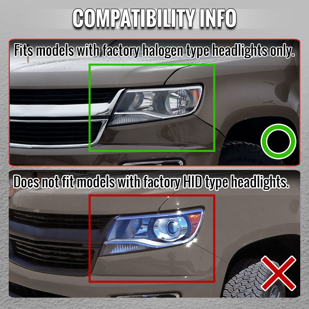 2015-2022 Chevrolet Colorado Factory Style Headlights (Black Chrome Housing / Clear Lens)