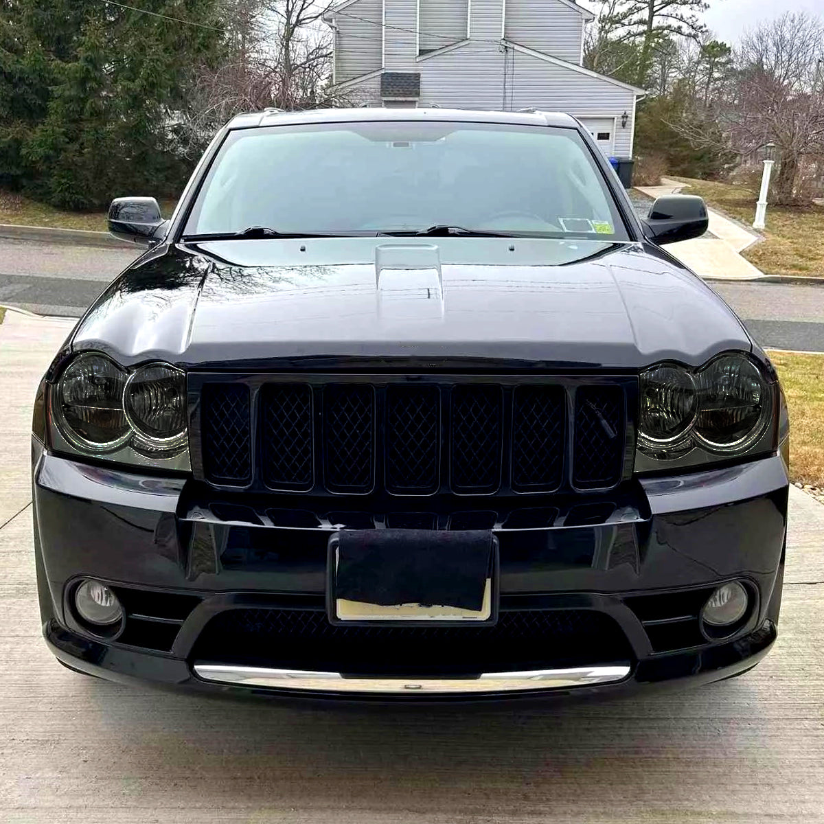 2005-2007 Jeep Grand Cherokee Factory Style Headlights (Chrome Housing/Smoked Lens)