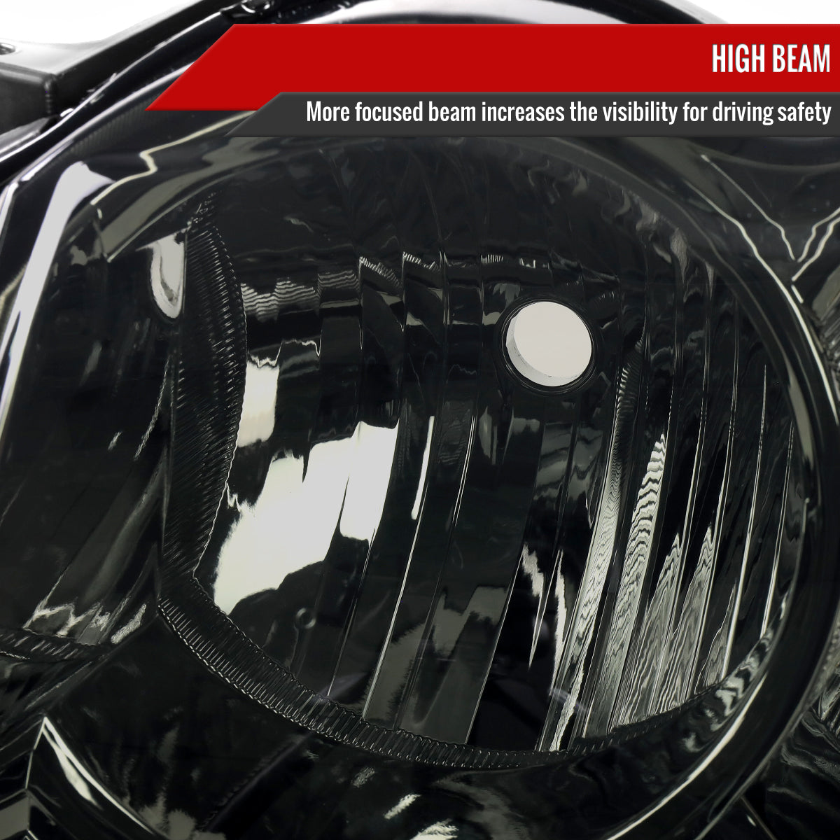 2005-2007 Jeep Grand Cherokee Factory Style Headlights (Chrome Housing/Smoked Lens)