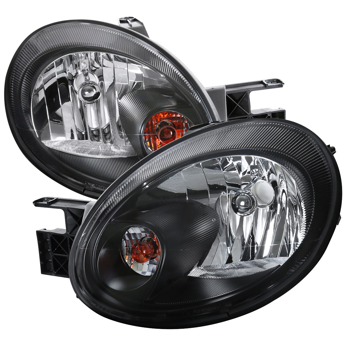 2003-2005 Dodge Neon Factory Style Headlights (Matte Black Housing/Clear Lens)