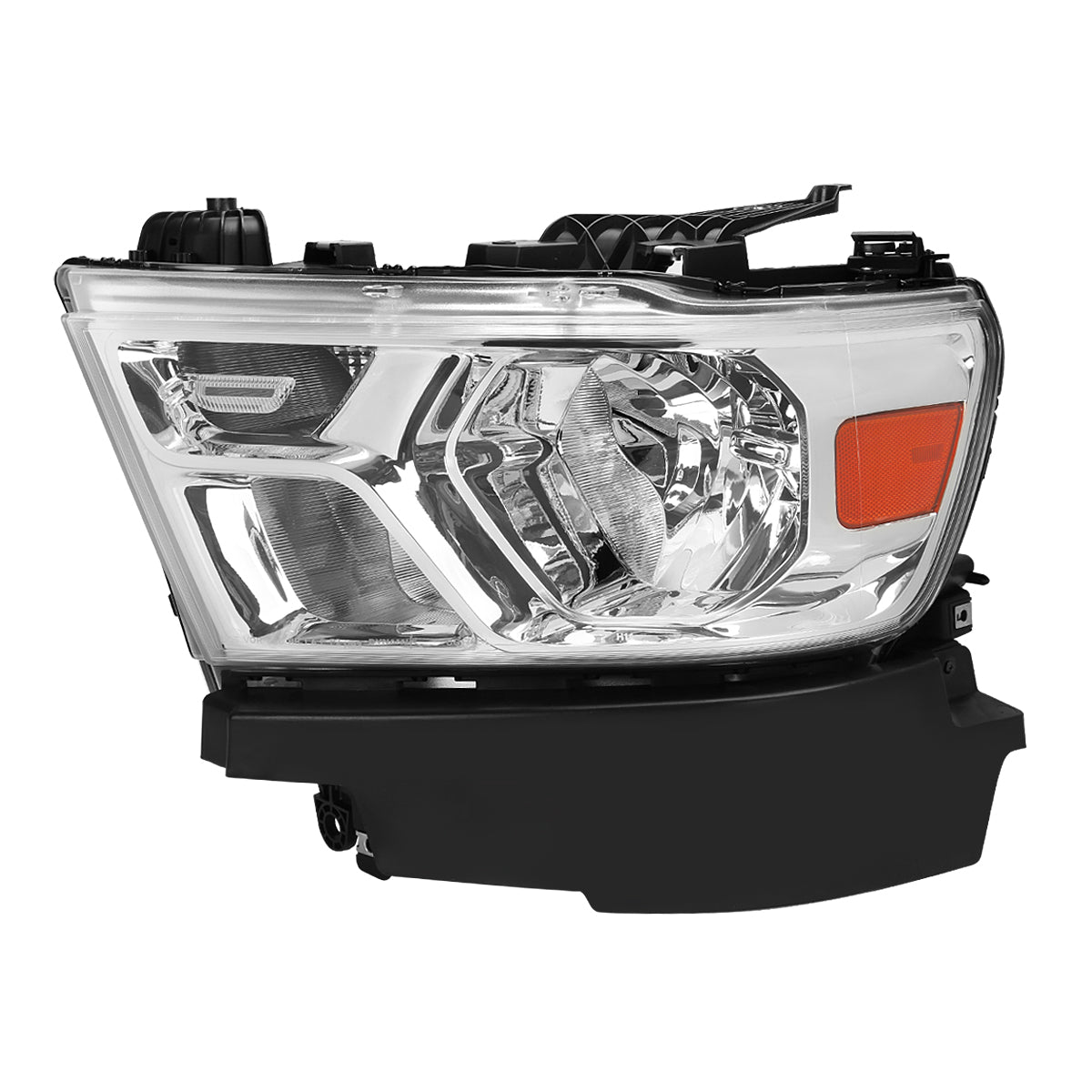 2019-2024 Dodge Ram 1500 Factory Style Crystal Headlight - Driver Side Only (Chrome Housing / Clear Lens)