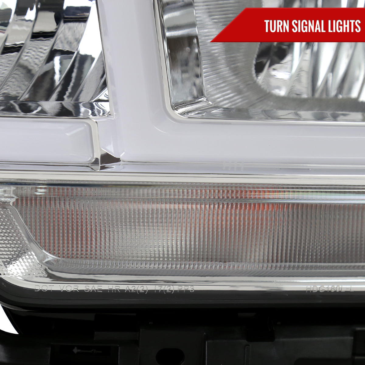 2019-2024 Dodge RAM 2500/3500/4500/5500 LED Bar Factory Style Headlights (Chrome Housing/Clear Lens)