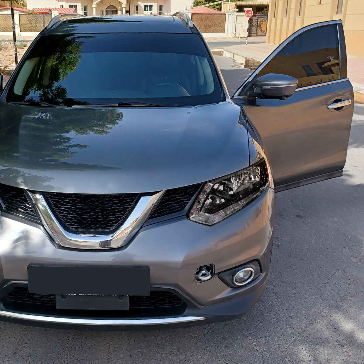 2014-2016 Nissan Rogue LED Strip Factory Style Driver/Left Side Headlight (Matte Black Housing/Clear Lens)
