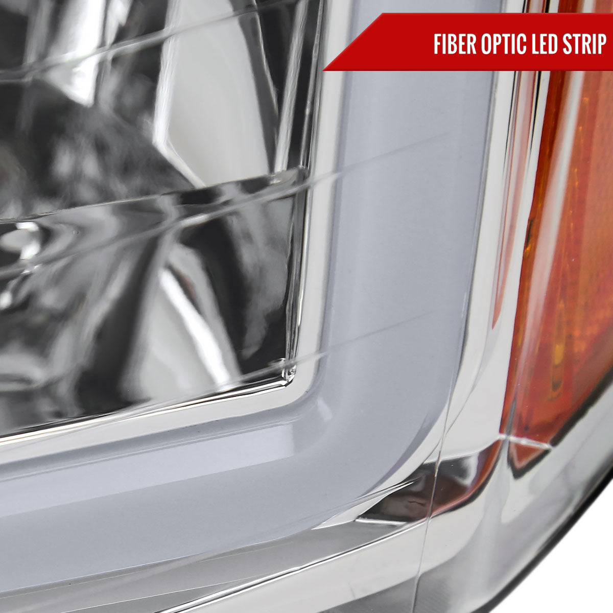 2004-2015 Nissan Titan / 2004-2007 Armada LED Bar Factory Headlights (Chrome Housing/Clear Lens)
