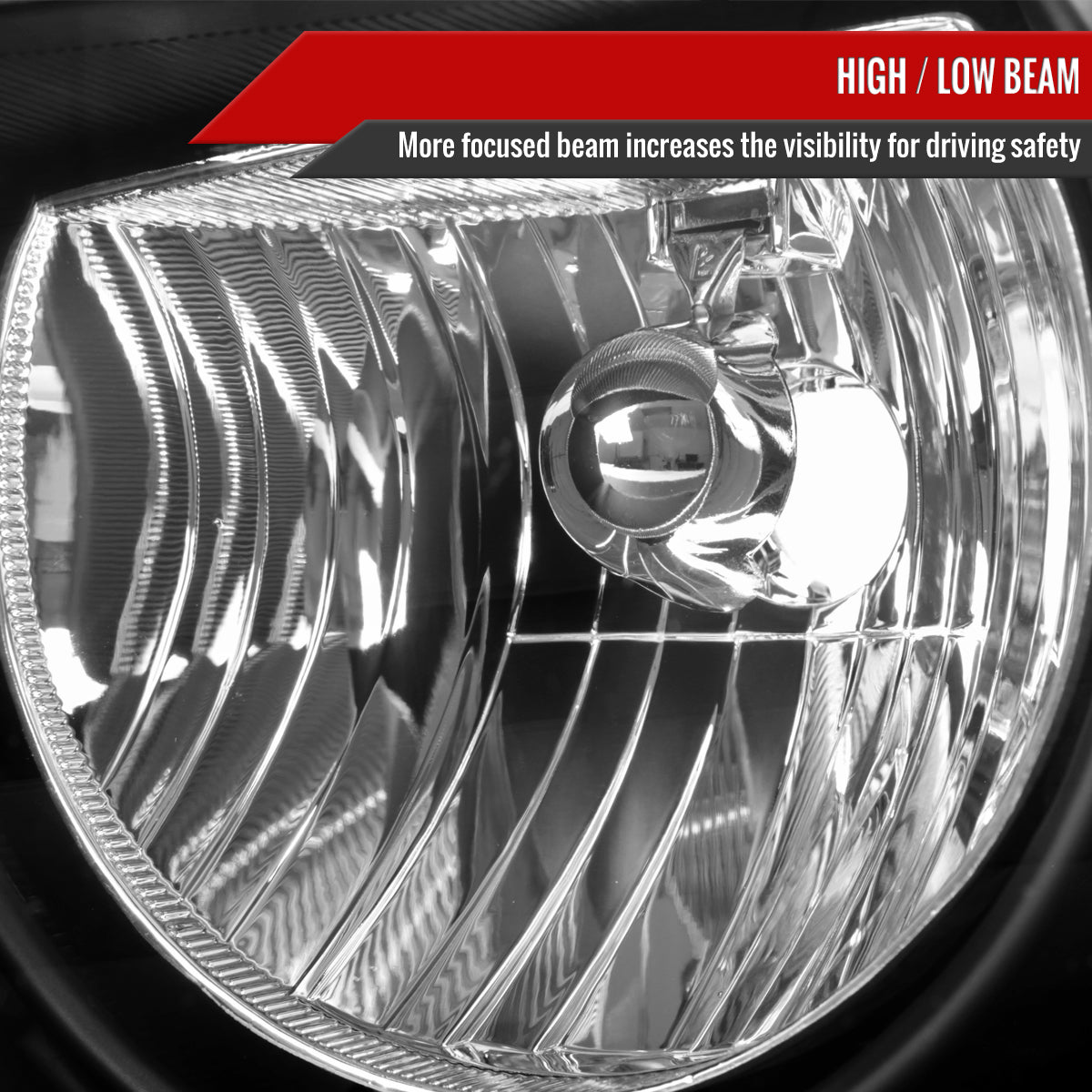 2005-2007 Chrysler Town & Country Factory Style Replacement Headlights (Matte Black Housing/Clear Lens)
