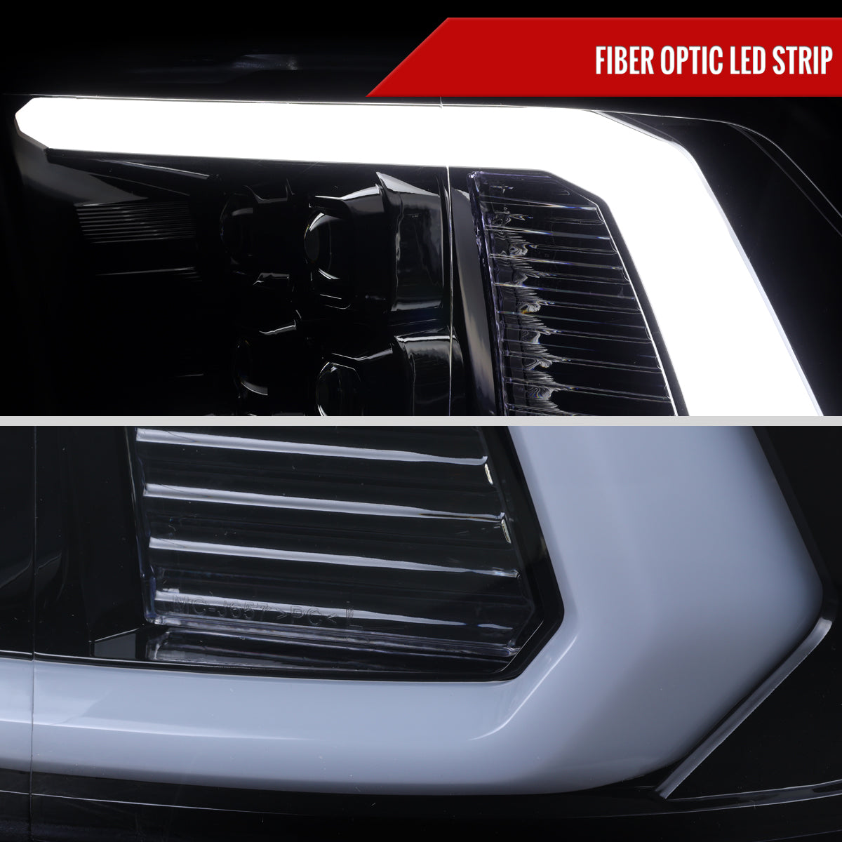 2009-2018 Dodge RAM 1500 / 2019 RAM Classic / 2010-2018 RAM 2500 3500 LED Bar Sequential Turn Signal Projector Headlights (Glossy Black Housing / Smoked Lens)