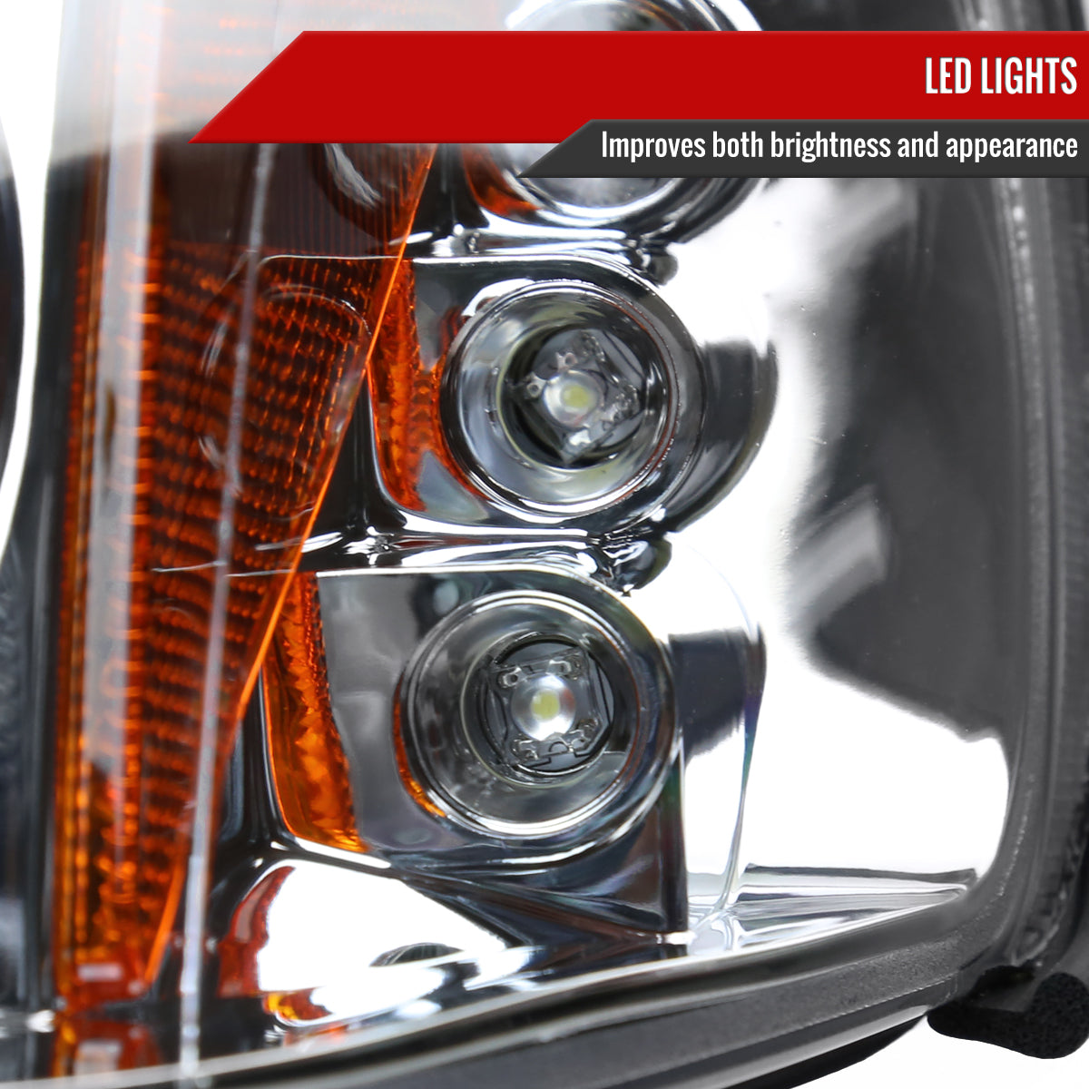 1994-1997 Honda Accord Dual Halo Projector Headlights (Chrome Housing/Clear Lens)