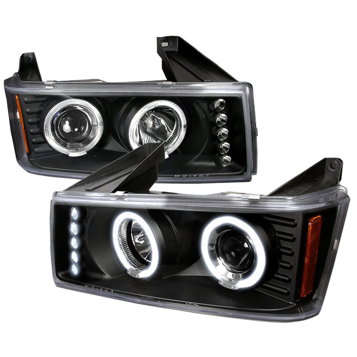 2004-2012 Chevrolet Colorado/ GMC Canyon Dual Halo Projector Headlights (Matte Black Housing/Clear Lens)