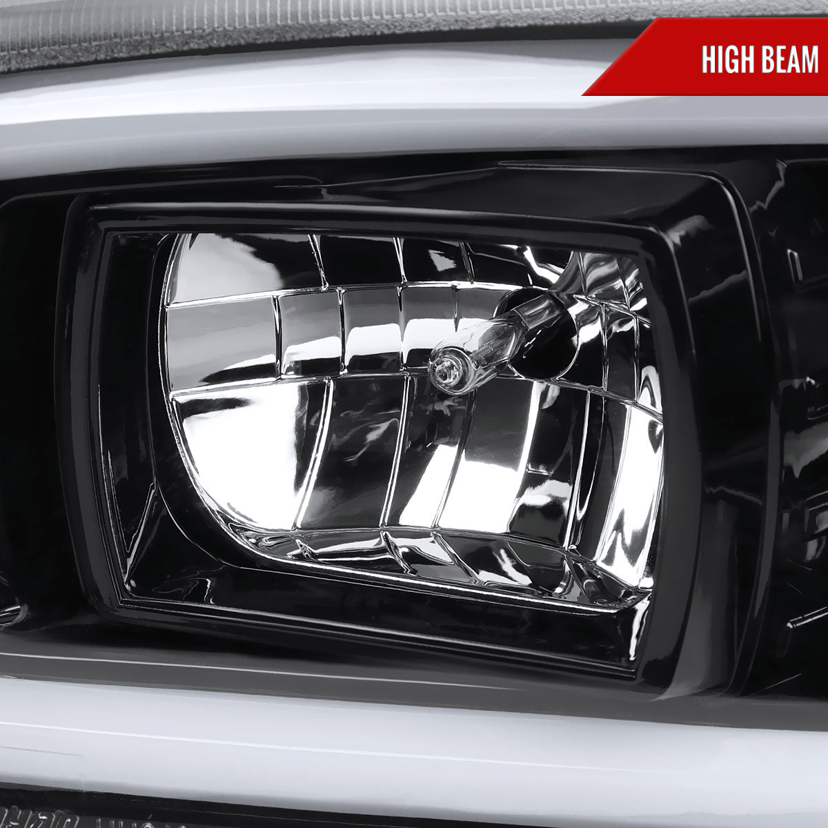 2000-2006 GMC Sierra/Denali/Yukon LED Strip Projector Headlights (Glossy Black Housing/Clear Lens)