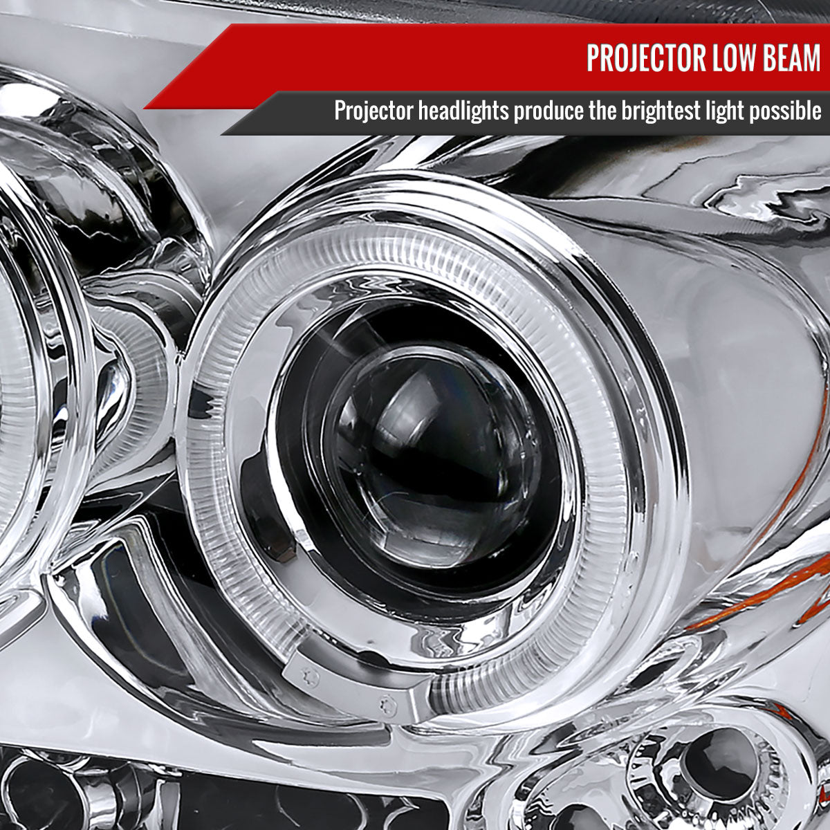 2004-2008 Ford F-150/ 2006-2008 Lincoln Mark LT Dual Halo Projector Headlights (Chrome Housing/Clear Lens)