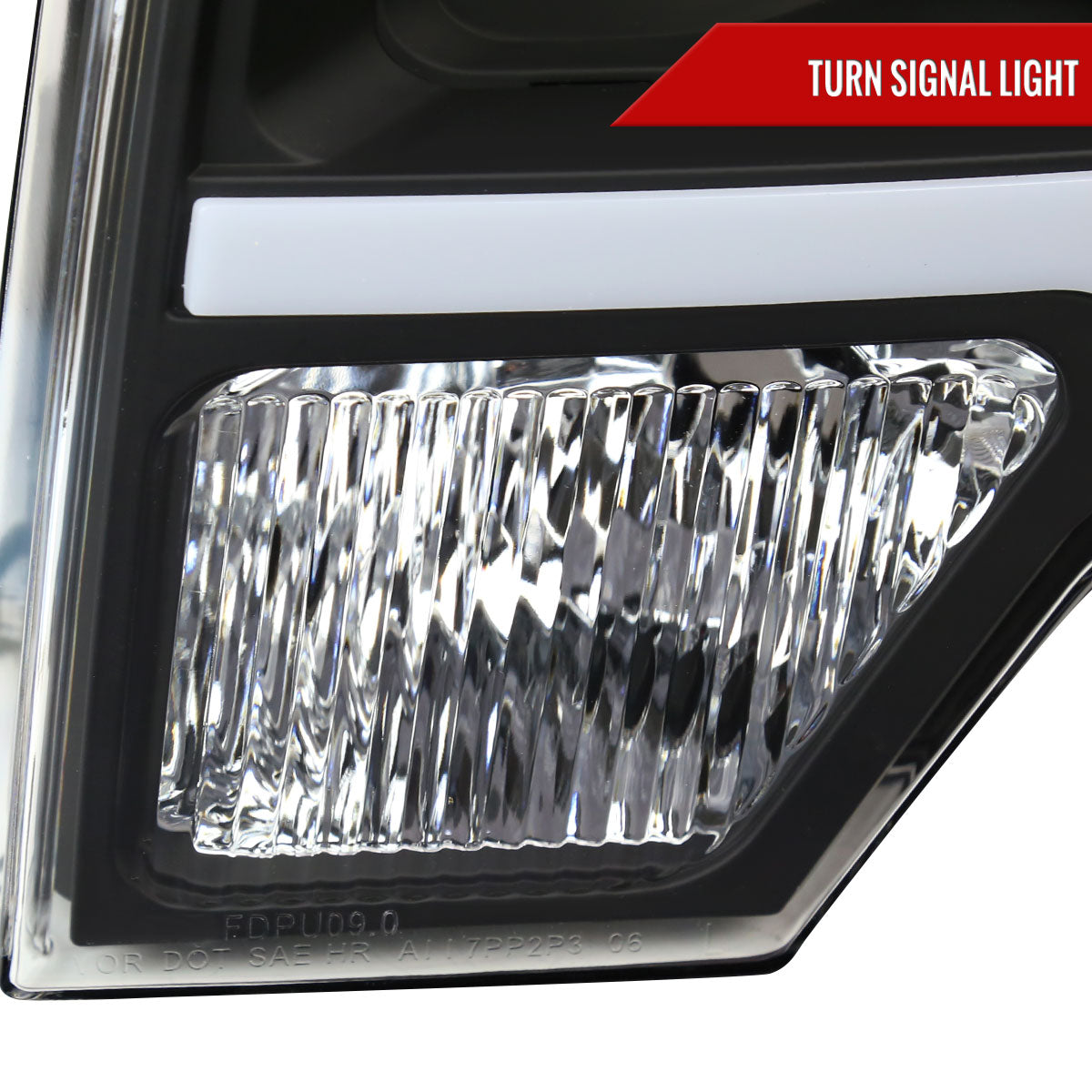 2009-2014 Ford F-150 LED Strip Projector Headlights (Matte Black Housing/Clear Lens)