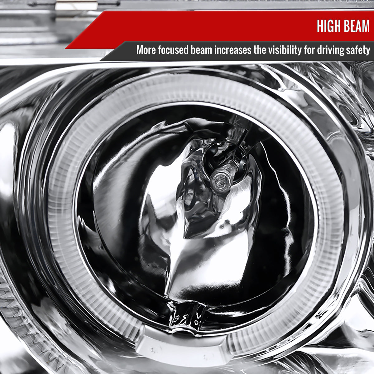 2002-2005 Dodge RAM 1500/ 2003-2005 RAM 2500 3500 Dual Halo Projector Headlights (Chrome Housing/Clear Lens)
