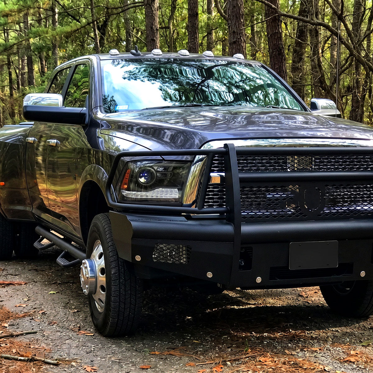 2013-2018 Ram 1500 2500 3500 LED Bar Projector Headlights (Matte Black Housing/Clear Lens)