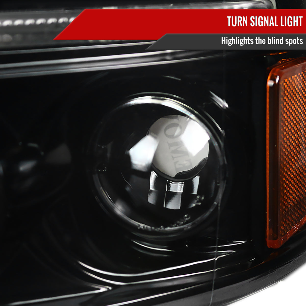 1994-2001 Dodge RAM 1500 2500 3500 Dual Halo Projector Headlights (Jet Black Housing/Clear Lens)