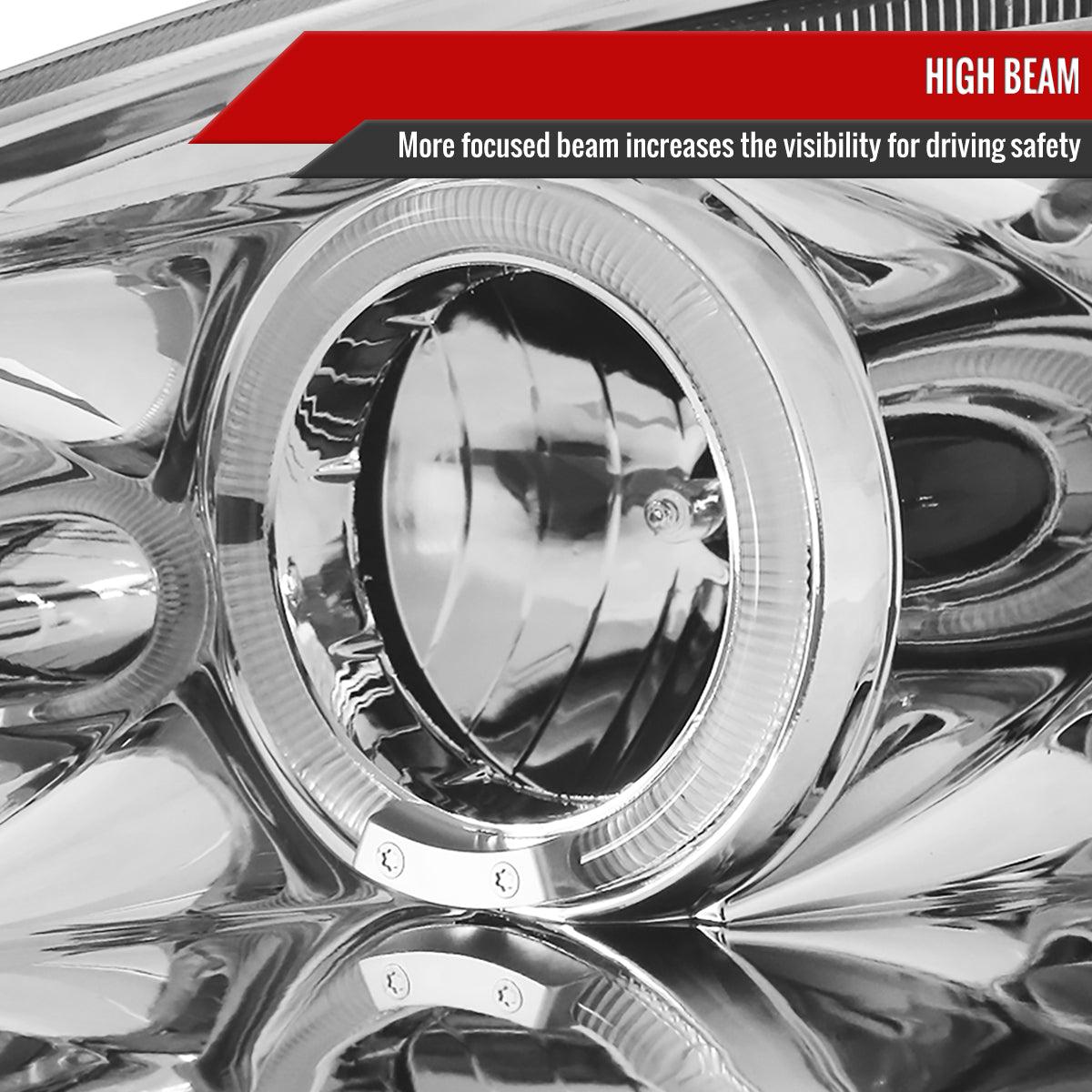 2002-2004 Acura RSX Dual Halo Projector Headlights (Chrome Housing/Clear Lens)