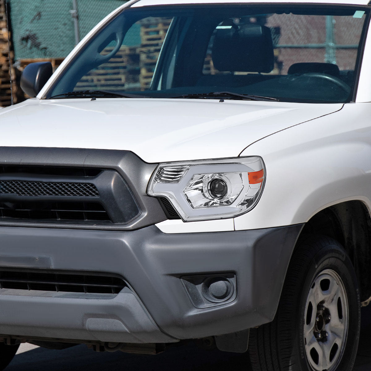 2012-2015 Toyota Tacoma Switchback Sequential LED Bar Projector Headlights (Chrome Housing/Clear Lens)