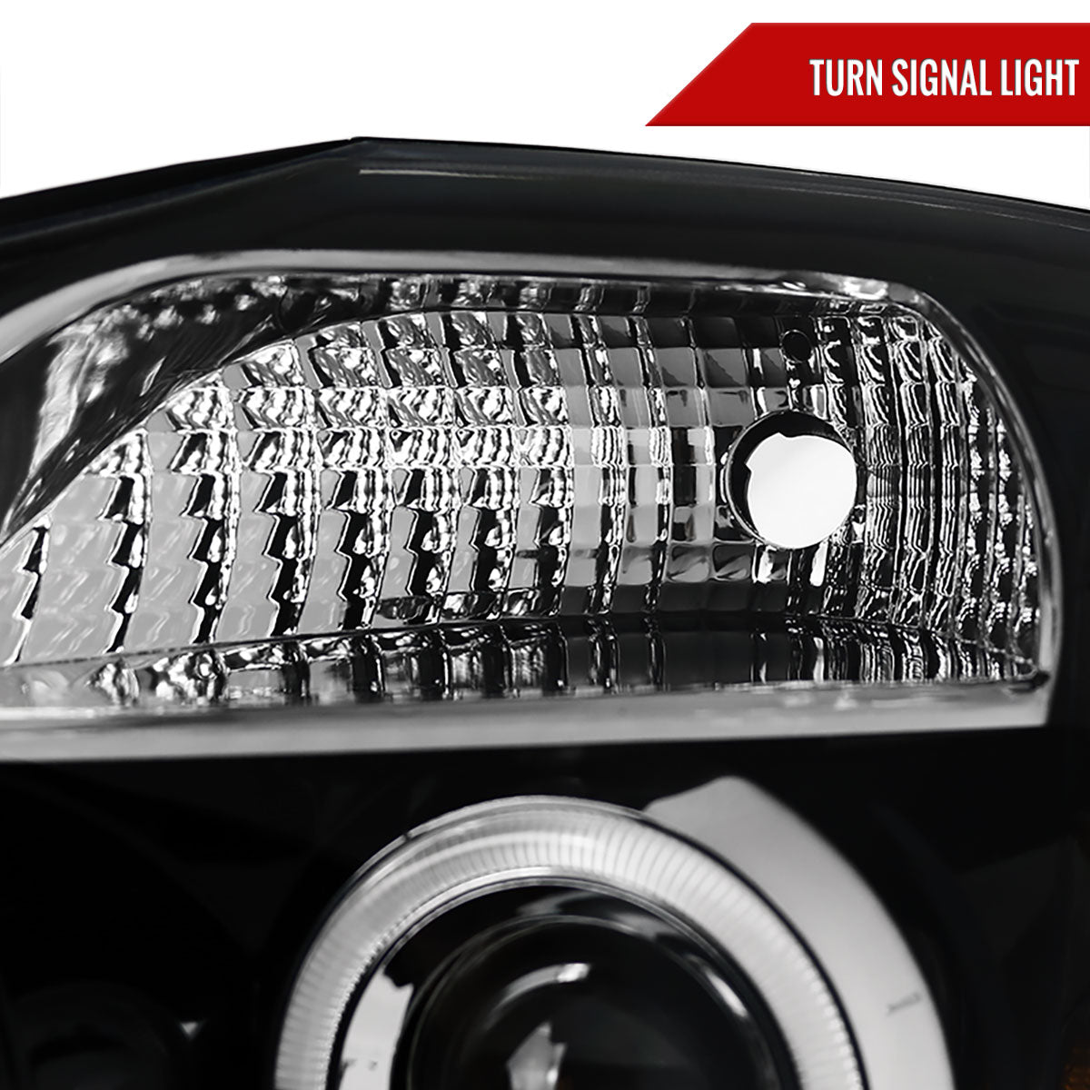 2004-2015 Nissan Titan/ 2004-2007 Armada Dual Halo Projector Headlights (Jet Black Housing/Clear Lens)
