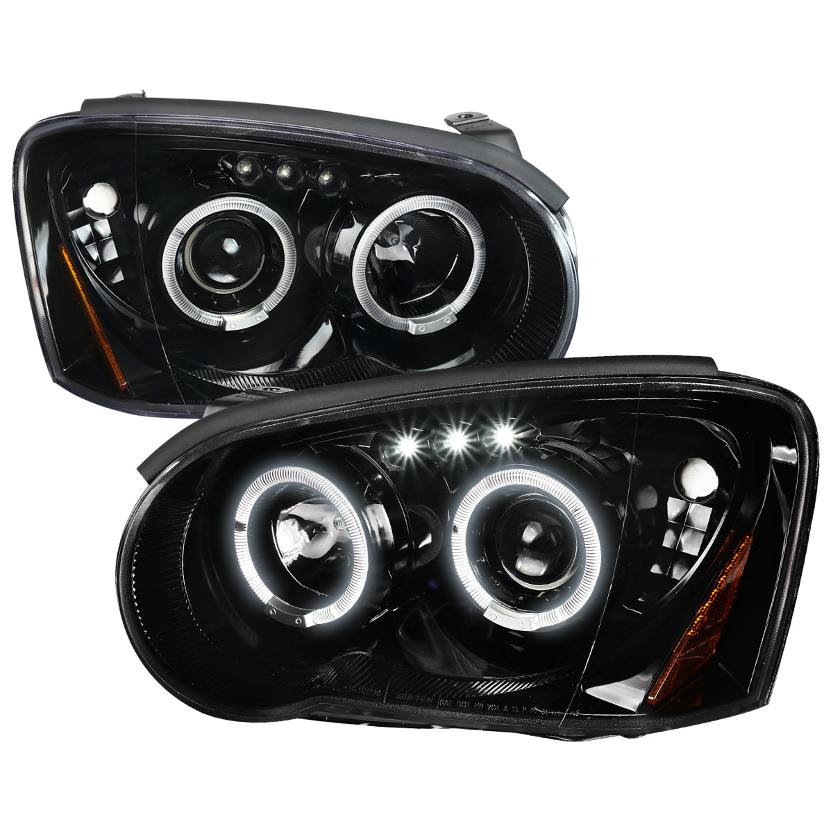 2004-2005 Subaru Impreza WRX/STI Outback Dual Halo Projector Headlights (Jet Black Housing/Clear Lens)