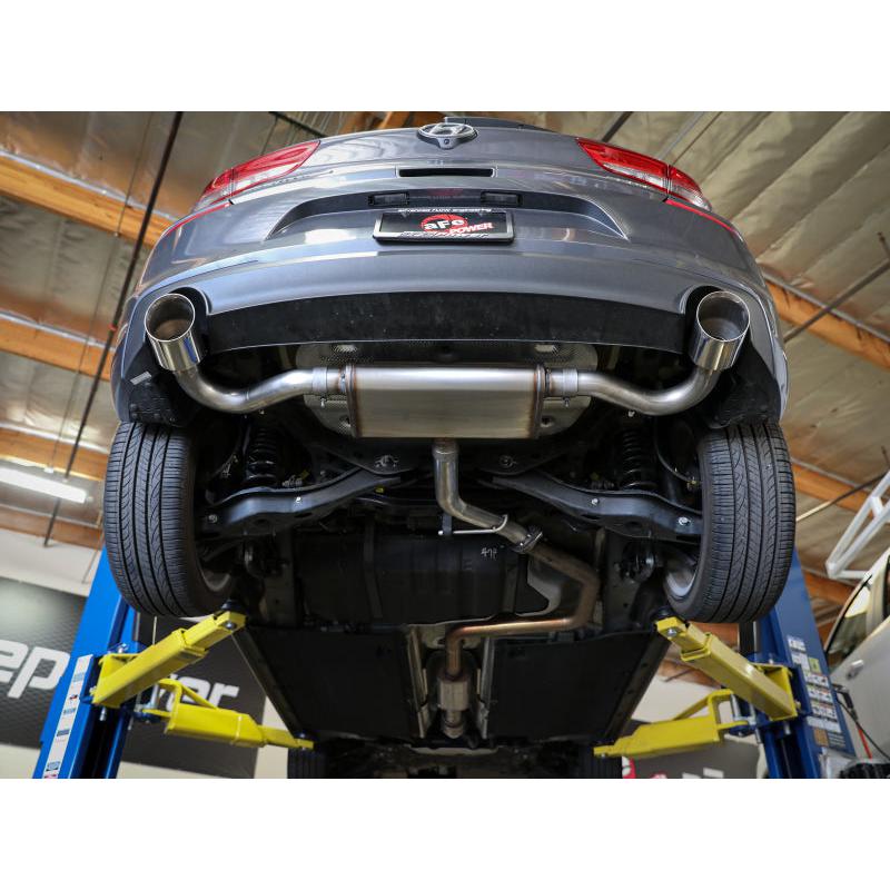aFe Takeda Series 2.5in 409 SS Axle-Back Exhaust System Polished 18-20 Hyundai Elantra GT L4-1.6L(t)-SR1 Performance