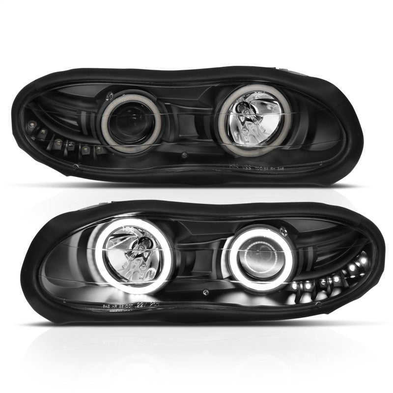 ANZO 1998-2002 Chevrolet Camaro Projector Headlights w/ Halo Black