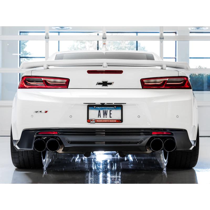 AWE Tuning 16-19 Chevy Camaro SS Non-Res Cat-Back Exhaust - Track Edition (Quad Diamond Black Tips)