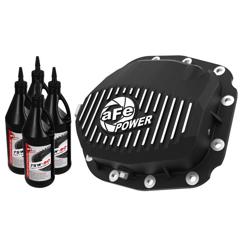 aFe Rear Differential Cover (Black Machined; Pro Series); 15-19 Ford F-150 V6-2.7L (t) (12-Bolt)