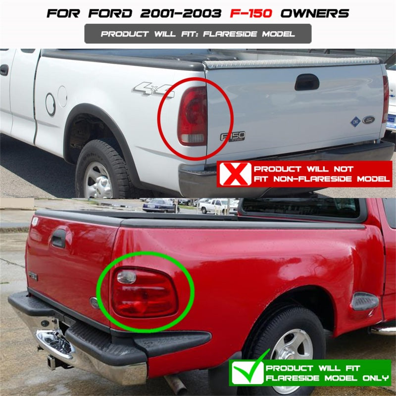 Spyder Ford F150 Flareside 01-03 (Not Fit Supercrew)Euro Style Tail Lights Black ALT-YD-FF15001FS-BK-SR1 Performance