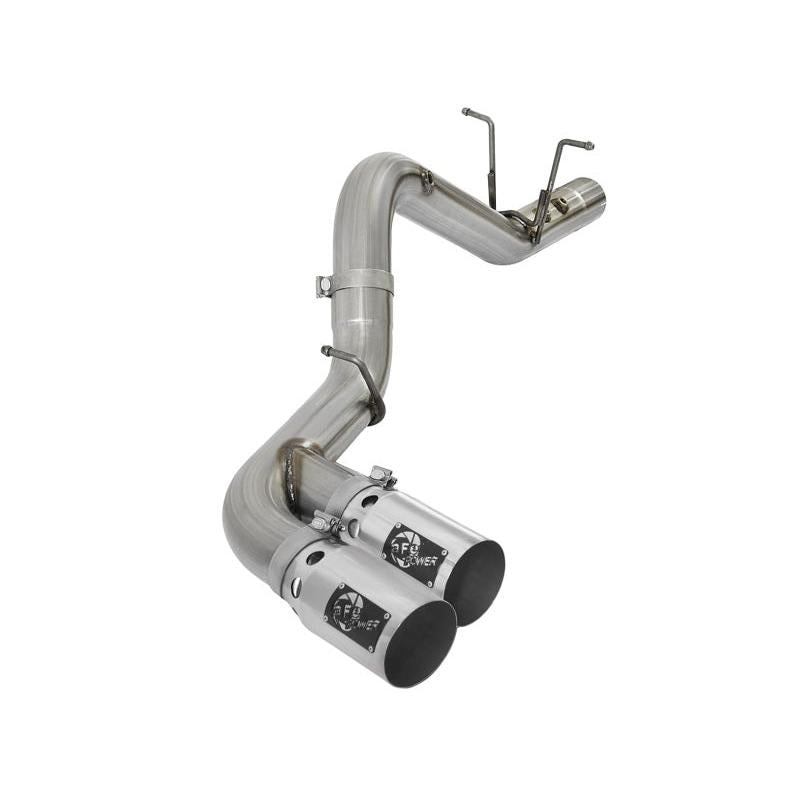 aFe Victory Series 4in 409-SS DPF-Back Exhaust w/ Dual Polished Tips 2017 GM Duramax V8-6.6L(td) L5P