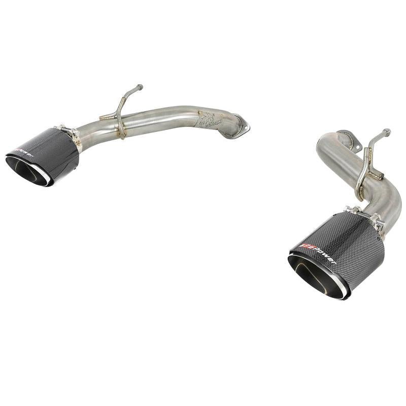 aFe POWER Takeda 2.5in 304 SS Axle-Back Exhaust w/ Carbon Fiber Tips 17-19 Infiniti Q60 V6-3.0L (tt)-SR1 Performance
