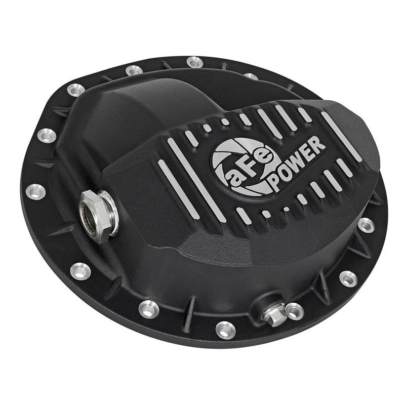 AFE Rear Differential Cover Black w/Machined Fins Nissan Titan XD 16-19 - w/Oil