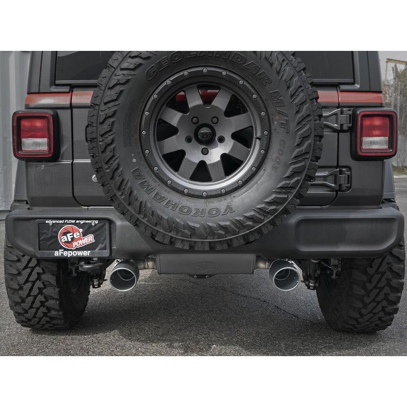 aFe Rebel Series 409 Stainless Steel Cat-Back Exhaust 18-21 Jeep Wrangler JL 2.0L (t) - Black Tip-SR1 Performance