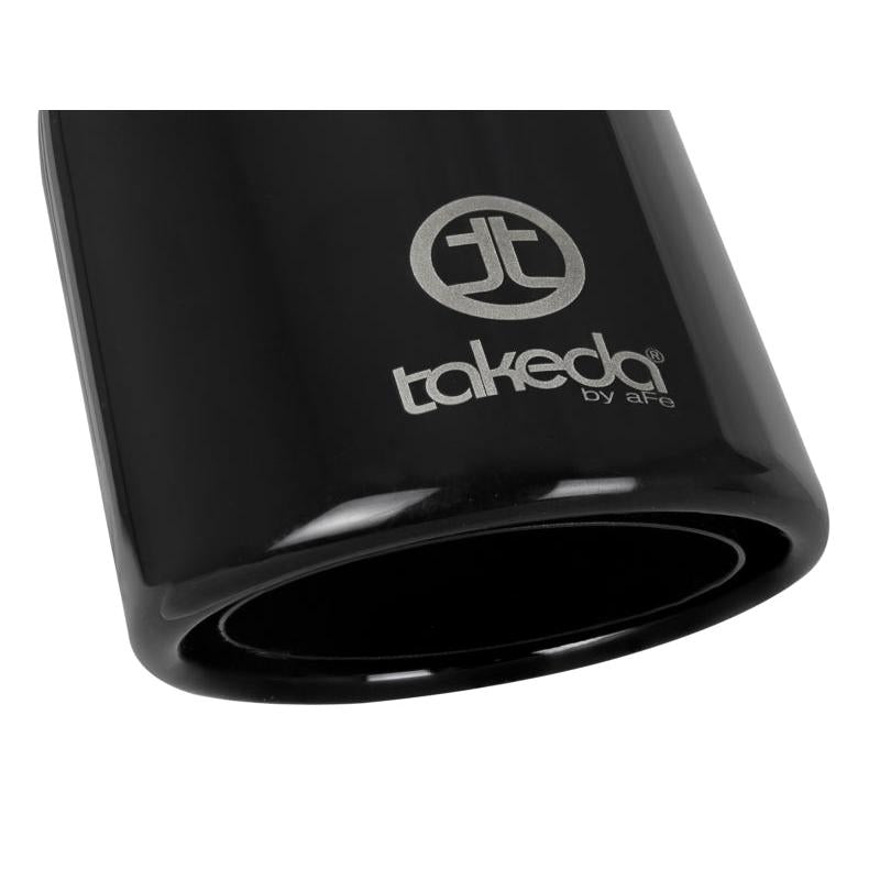 aFe Takeda 304 Stainless Steel Clamp-On Exhaust Tip 2.5in.Inlet / 4in Outlet - Black-SR1 Performance