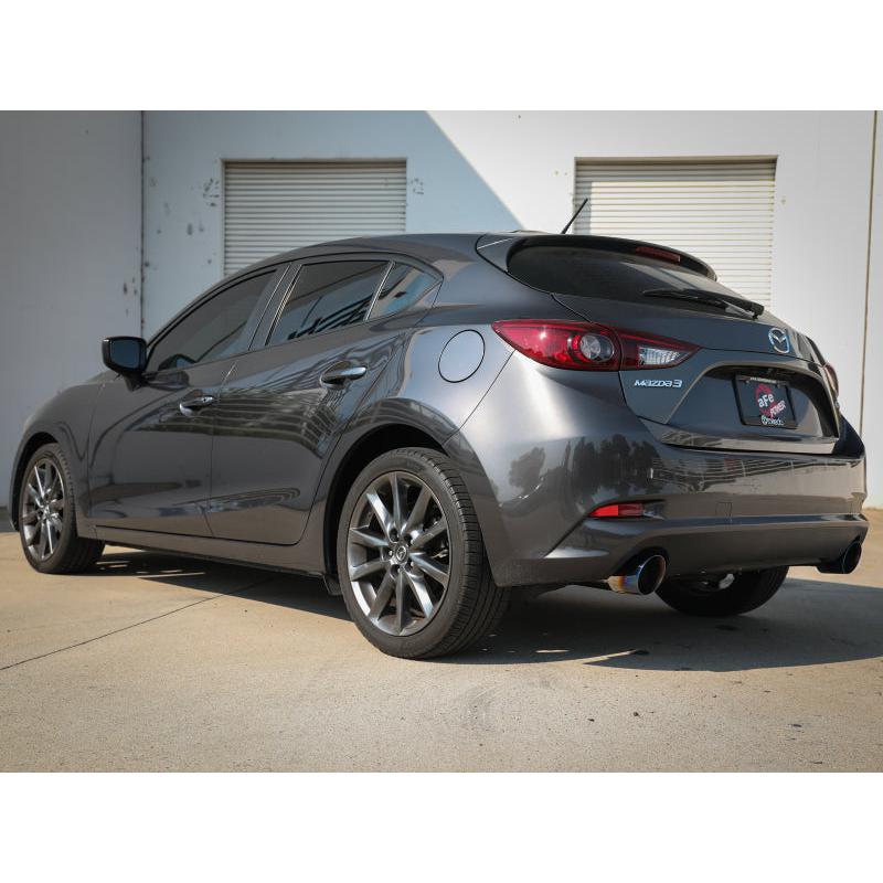 aFe Takeda 2-1/2in 304 SS Cat-Back Exhaust w/ Blue Flame Tips 14-18 Mazda 3 L4 2.0L/2.5L-SR1 Performance