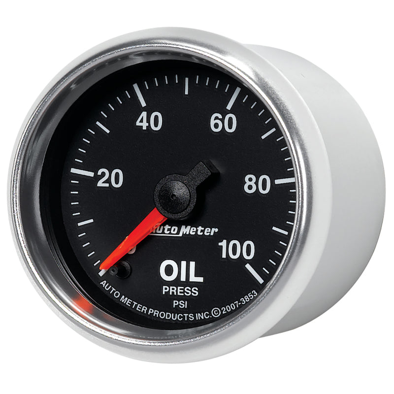 Autometer GS Series 2-1/16in Oil Pressure Gauge 100PSI Electric Full Sweep-SR1 Performance